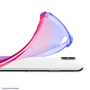 iPhone 11 Pro Compatible Case Cover With Clear Rainbow Airbag Bumper Shockproof - Purple and Blue